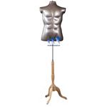 Inflatable Male Torso, Large with MS7N Stand, Silver